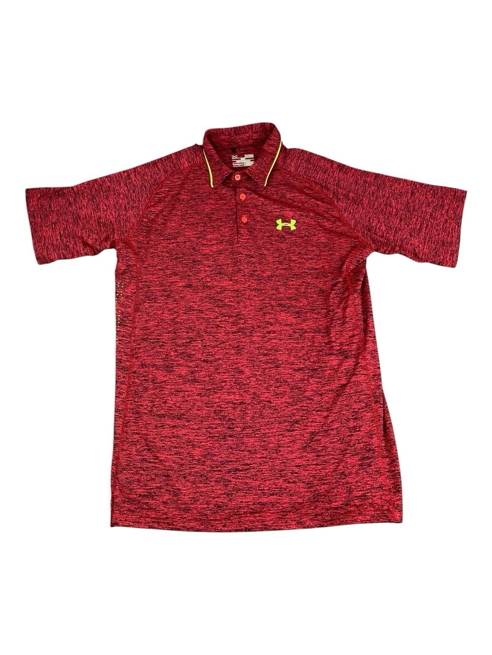 Under Armour Women’s Golf Polo Shirt Heathered Red, Moisture Wicking, Size XL